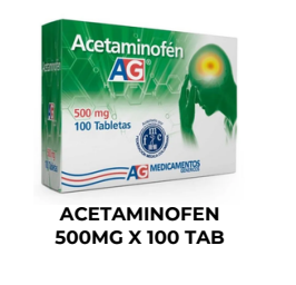 Acetaminofén 500mg x 100 tab