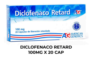 Diclofenaco Retard 100mg x 20 cap